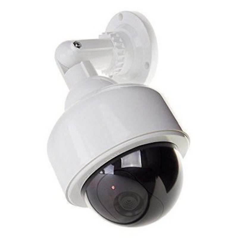 BestOfferBuy - Telecamera finta di sorveglianza PTZ con LED lampeggiante, modello a cupola