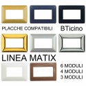 Placca mostrina compatibile BTicino Matix colori 6 4 3 moduli prese interruttori