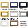 Cilia Placca mostrina compatibile BTicino Matix colori 6 4 3 moduli...