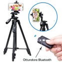 Cavalletto treppiedi VDT5208 smartphone reflex otturatore BT supporto tripode