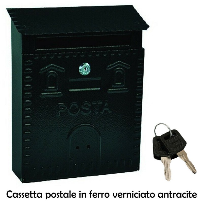 Cassetta postale per posta modello artistico casa appartamento ferro antracite