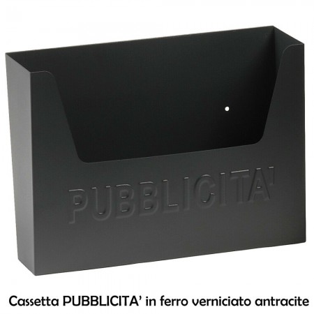 Cassetta PUBBLICITA posta lettere aperta in ferro grigio antracite 34x7x25cm