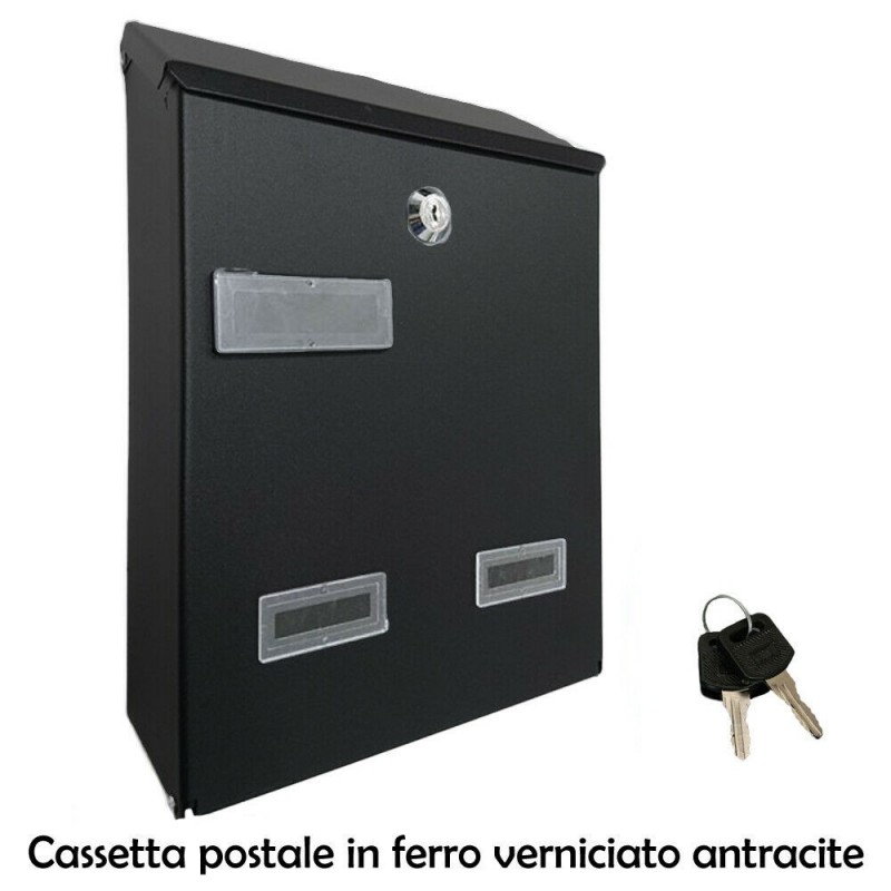 Cassetta postale per posta modello moderno ferro antracite casa appartamento