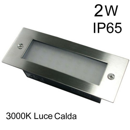 Faretto calpestabile uso esterno interno 2W luce calda 3000K LED IP65 da incasso