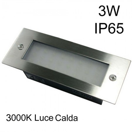 Faretto calpestabile uso esterno interno 3W luce calda 3000K LED IP65 da incasso