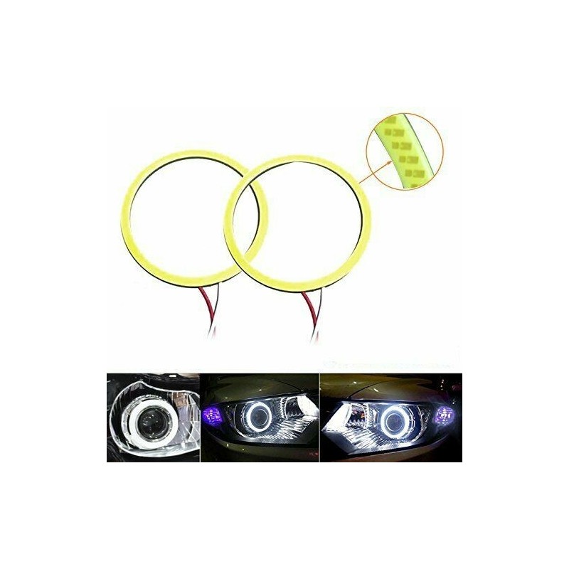 DRIWEI Coppia Fari anelli auto Angel eyes 110MM Luce Bianca LED uni...