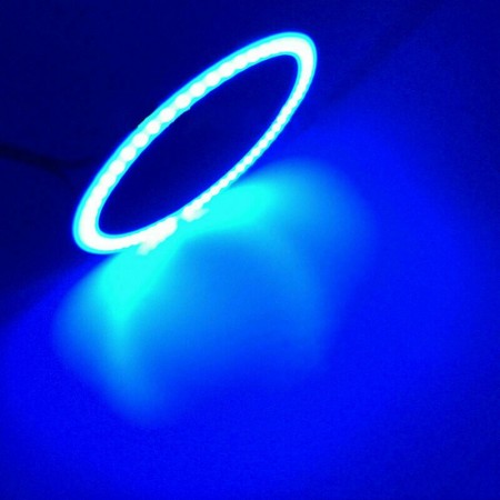 Coppia Fari anelli auto Angel eyes 110MM Luce Blu LED universali faro COB