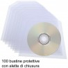 DOBO 100 Bustine porta CD custodia trasparente PVC DVD vuote con al...