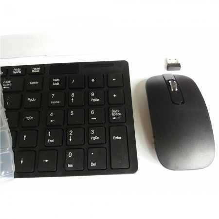 Kit Tastiera mouse mini wireless 2.4GHz senza fili PC keyboard USB wifi computer