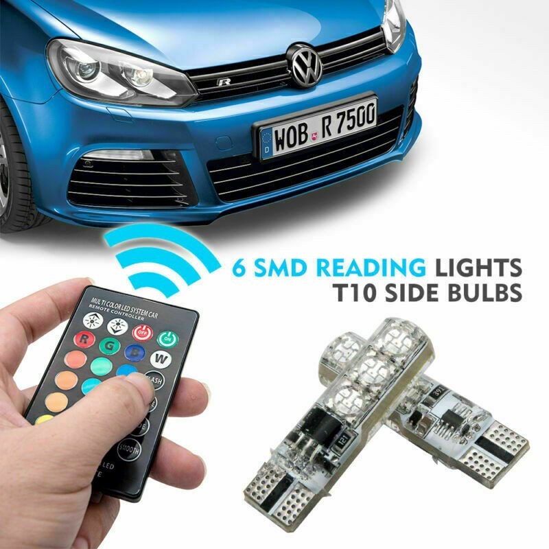 DOBO 2x 6 Led RGB T10 telecomando luce multicolore fari posizione t...