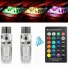DOBO 2x 6 Led RGB T10 telecomando luce multicolore fari posizione t...