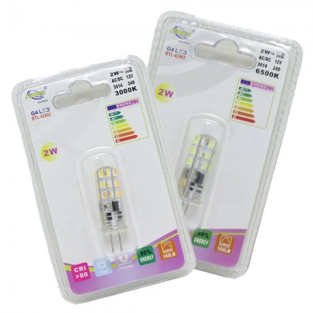Coppia Lampadine LED Attacco G4 luce Calda Fredda 2W 3W 5W ricambi lampadina