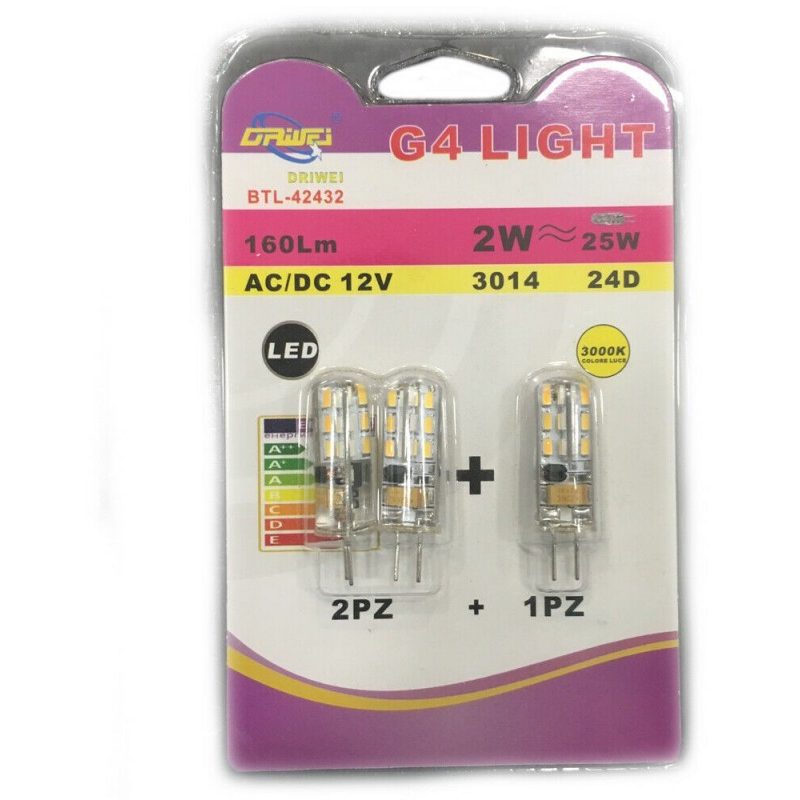 DRIWEI Coppia Lampadine LED Attacco G4 luce Calda Fredda 2W 3W 5W r...