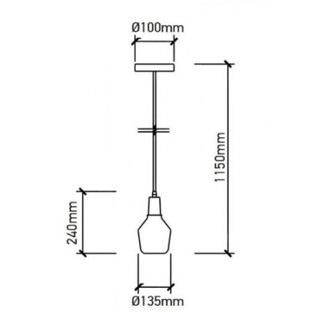 Lampadario sospensione 60W da soffitto VT-7130 3818 luce pendente vintage