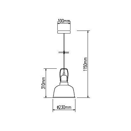 Lampadario sospensione 60W soffitto VT-7422 3729 pendente Bianco industriale