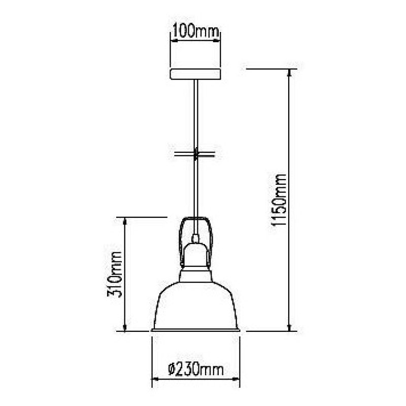 V-TAC® Lampadario sospensione 60W soffitto VT-7422 3728 pendente Ne...