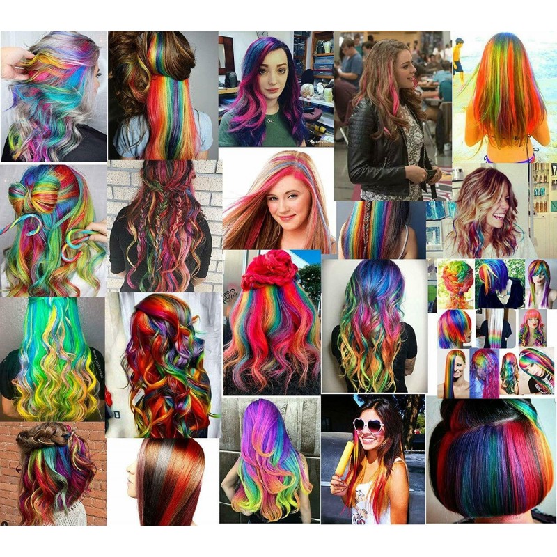 DOBO Extension sintetiche per capelli Clip colori FLUO vari 7 pezzi...