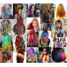 DOBO Extension sintetiche per capelli Clip colori FLUO vari 7 pezzi...