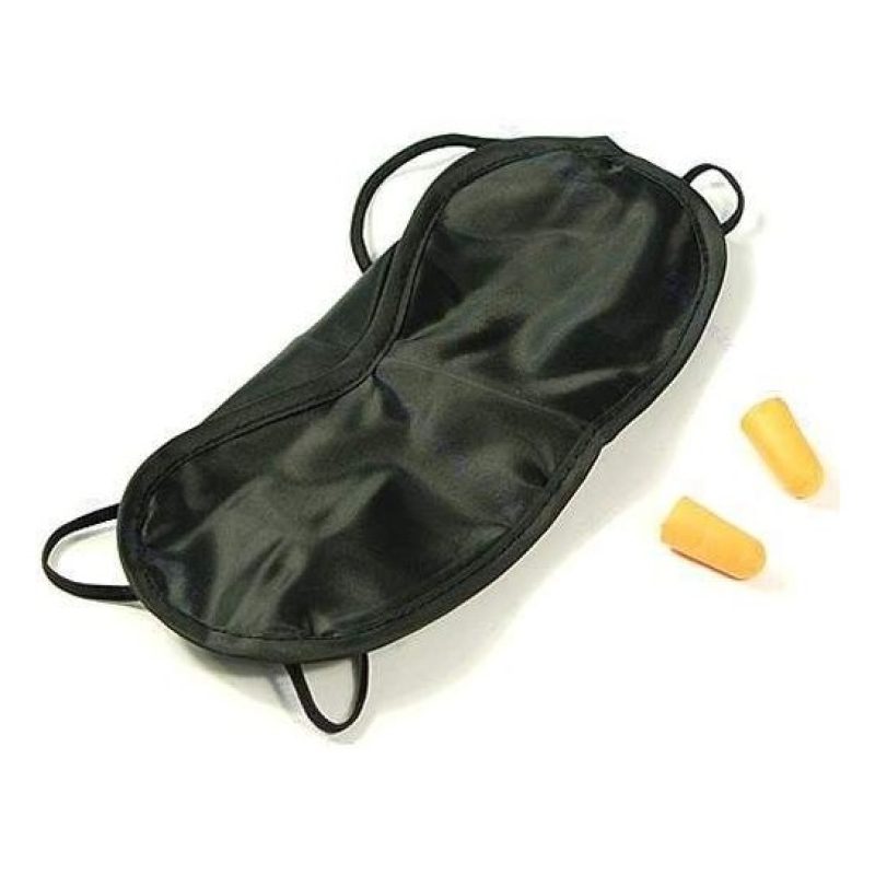 KIT 3 SET DA VIAGGIO CUSCINO GONFIABILE MASCHERINA TAPPI PER ORECCHIE AEREO CASA