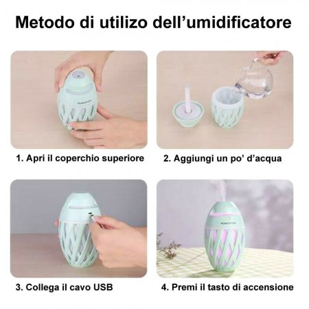 Umidificatore aromaterapia RGB Olive Humidifier casa relax diffusore aroma home