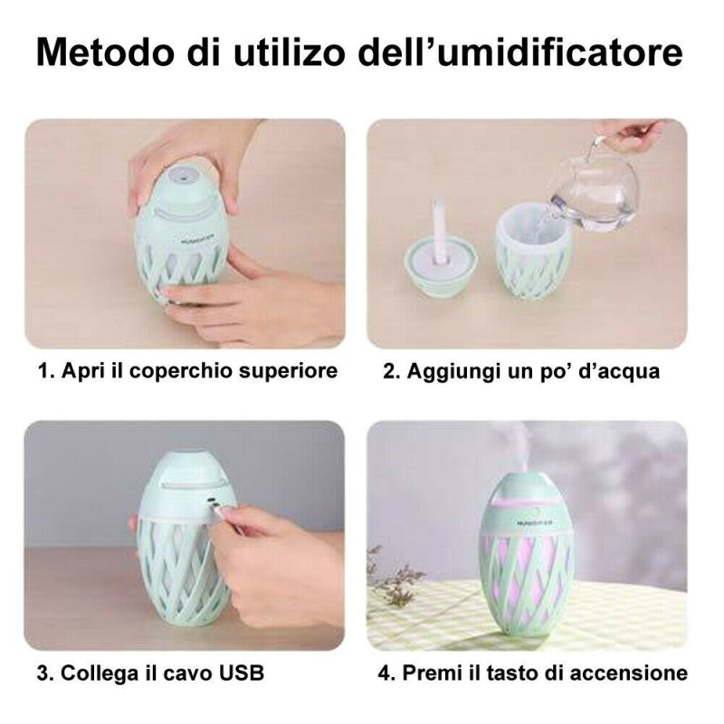 DOBO Umidificatore aromaterapia RGB Olive Humidifier casa relax dif...