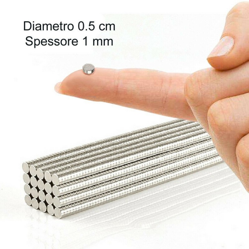 100 Magneti Al Neodimio Piccoli - 6x3 Mm - Potenti E Resistenti - Per Frigorifero, Ufficio, Progetti