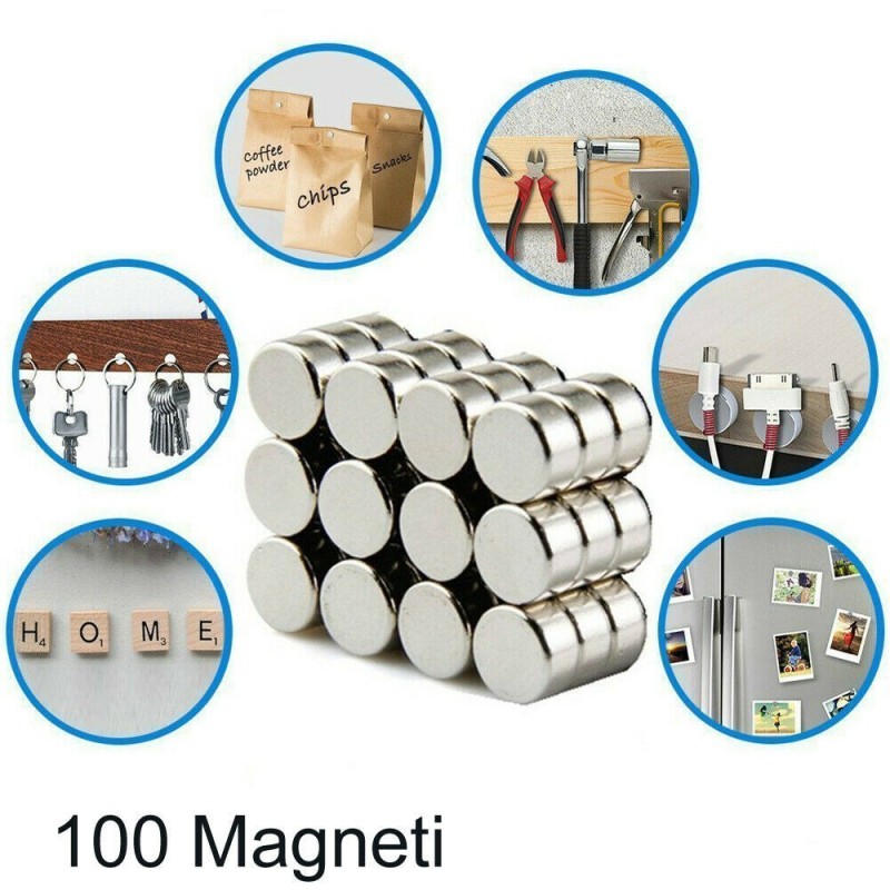 100 Magneti 1 - 0.5 cm calamite multiuso calamita neodimio tonde potenti casa