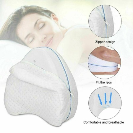 Cuscino memory foam tra le gambe ginocchia sciatica lombalgia gravidanza bianco