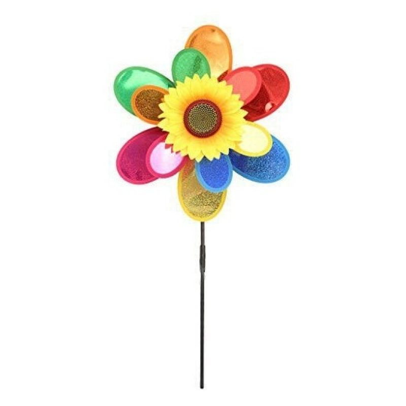 DOBO 2x Girandola a vento mulino forma FIORE multicolore farfalla g...
