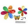 DOBO 2x Girandola a vento mulino forma FIORE multicolore farfalla g...