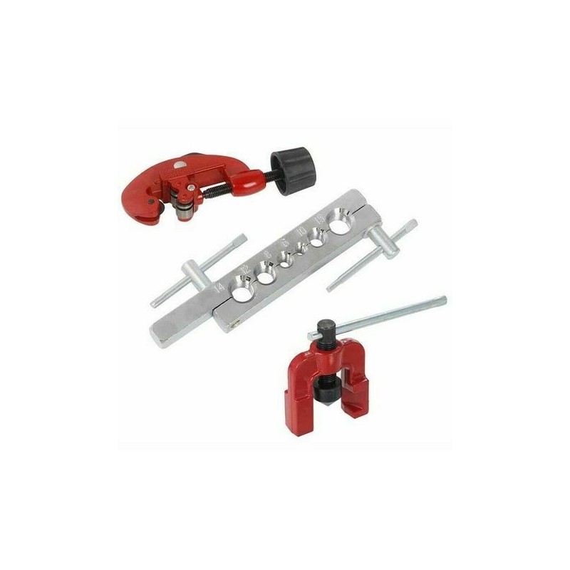 DOBO Set pagliettatrice piegatubi taglia tubi kit 6 pezzi svasatric...