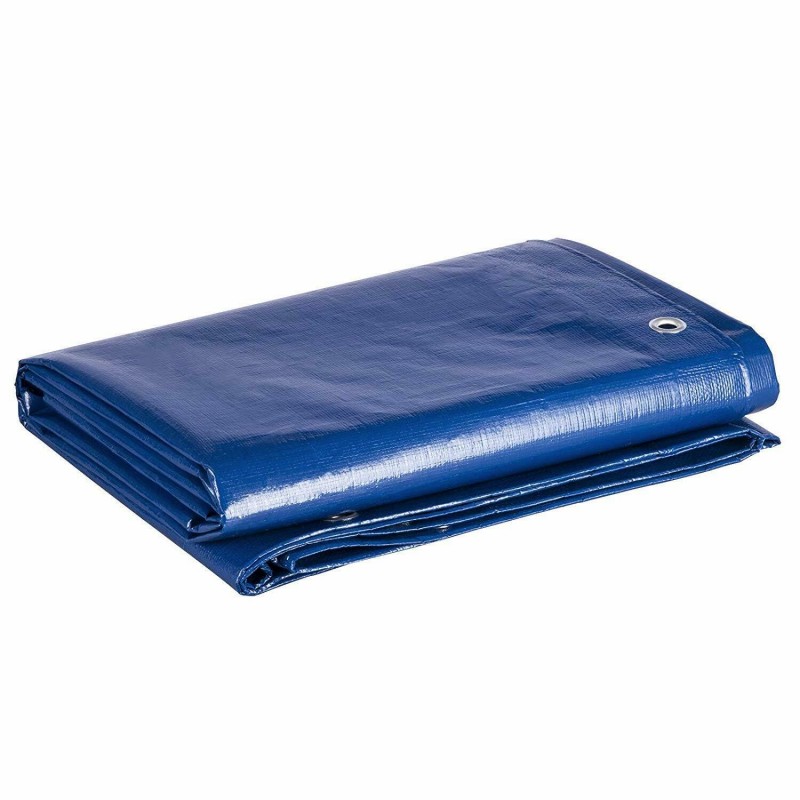Telone Protettivo Per Camion, In PVC, 450 G/m&sup2;, Larghezza 3 M, Al Metro, Senza Occhielli, Colore Blu RAL5002