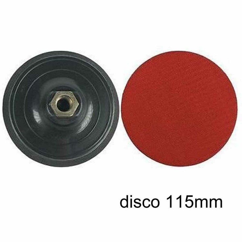Platorello porta disco carta vetrata con velcro cuffia smerigliatrice 115mm