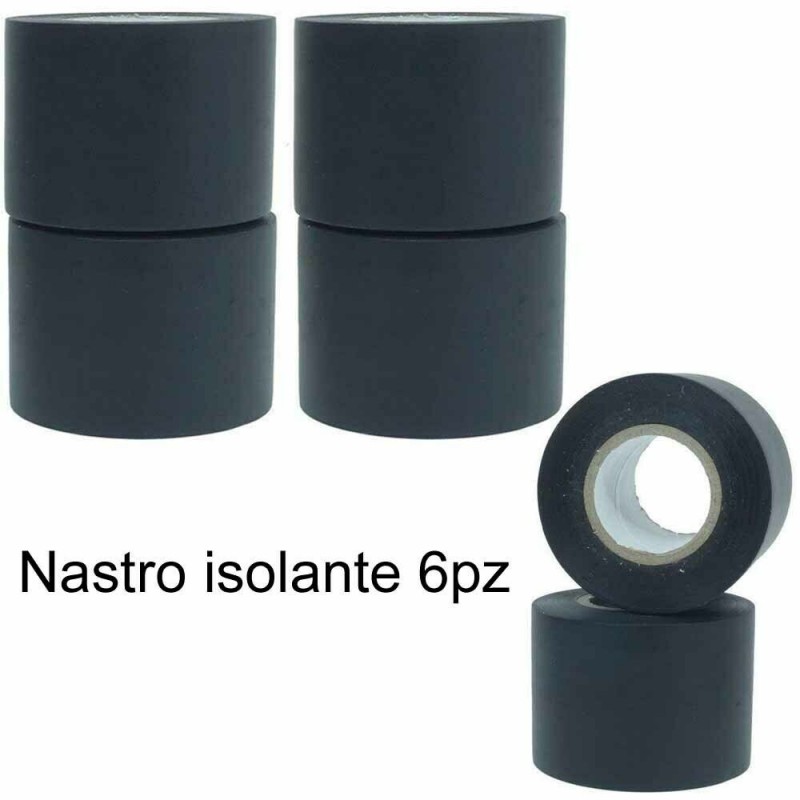 DOBO 6 Pezzi Nastro isolante Nero Bianco Grigio 4,8cm x 12 Metri el...
