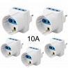 DOBO 5x Adattatore multiplo tripla tre prese 10A bipasso universali...