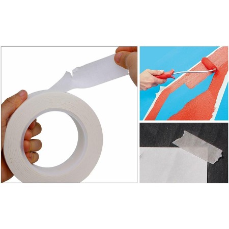 6 Rotoli Nastro carta mascheratura BIANCO carrozziere adesivo mm 50 x 30 Mt