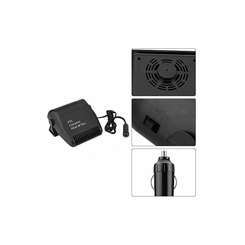DOBO Termoventilatore scaldino auto 12V ventilatore aria calda fred...