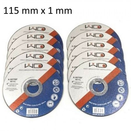 Set 10 dischi da taglio ferro per smerigliatrice angolare flex 115 mm 1 mm
