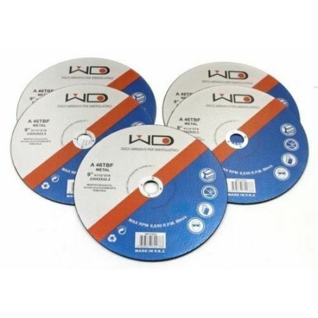 Set 5 dischi da taglio ferro per smerigliatrice angolare flex 230 mm 2 mm