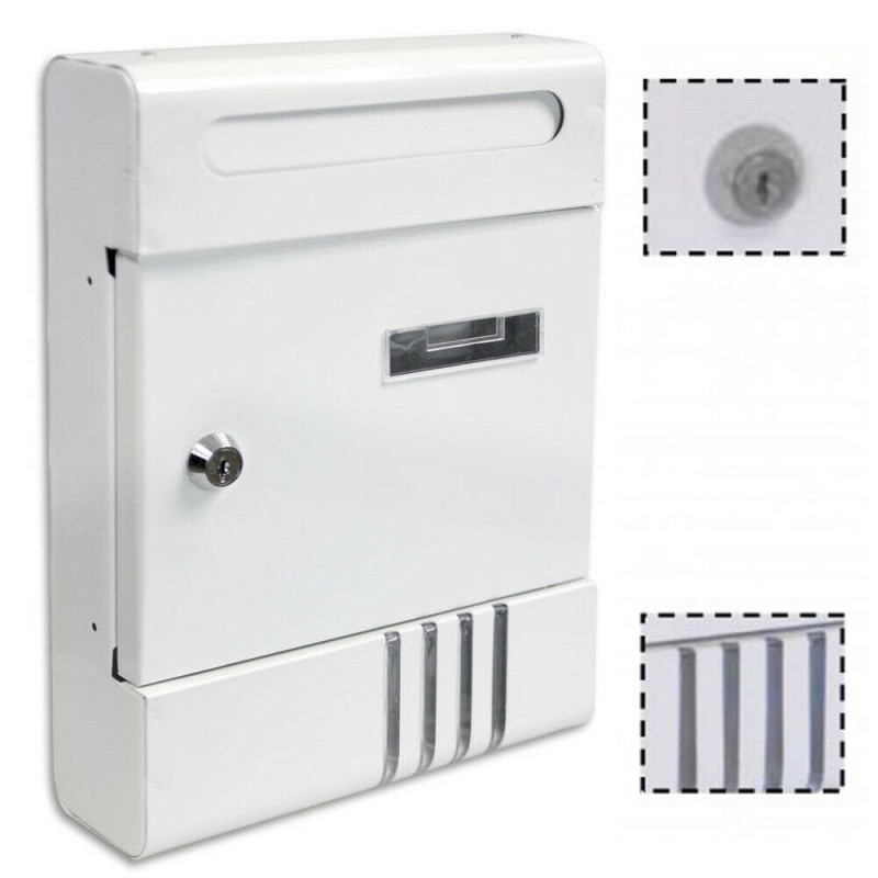 Cassetta postale posta metallo BIANCO buca porta lettere verniciata alluminio