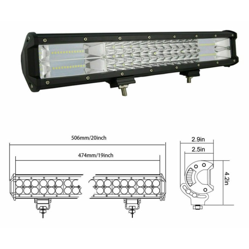 DRIWEI Faro barra luce LED 288W auto fuoristrada proiettore barca 1...