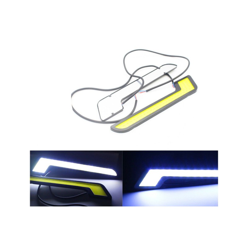 Driwei 2 Strisce led COB diurna posizione 12V auto adesive 16cm 600...