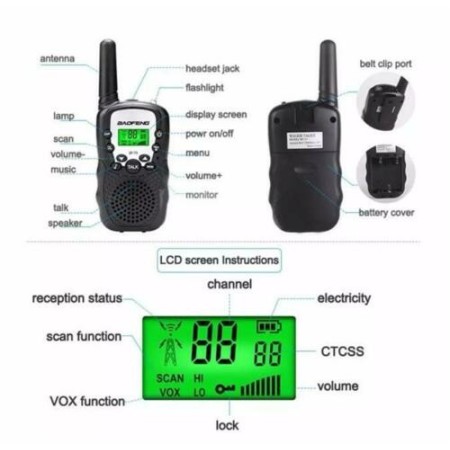 Walkie Talkie ricetrasmittente mini a lungo raggio 3KM funzione VOX radio T3