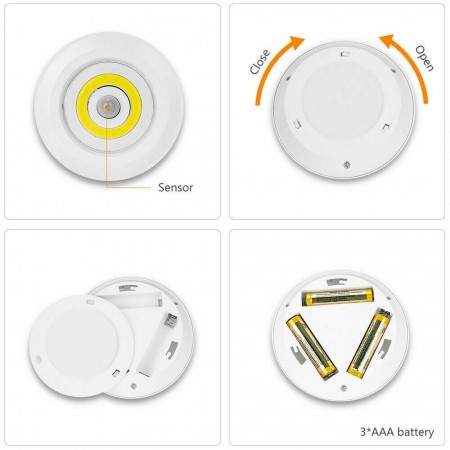 Luce notturna faretto lampadina sensore movimento casa armadio batteria