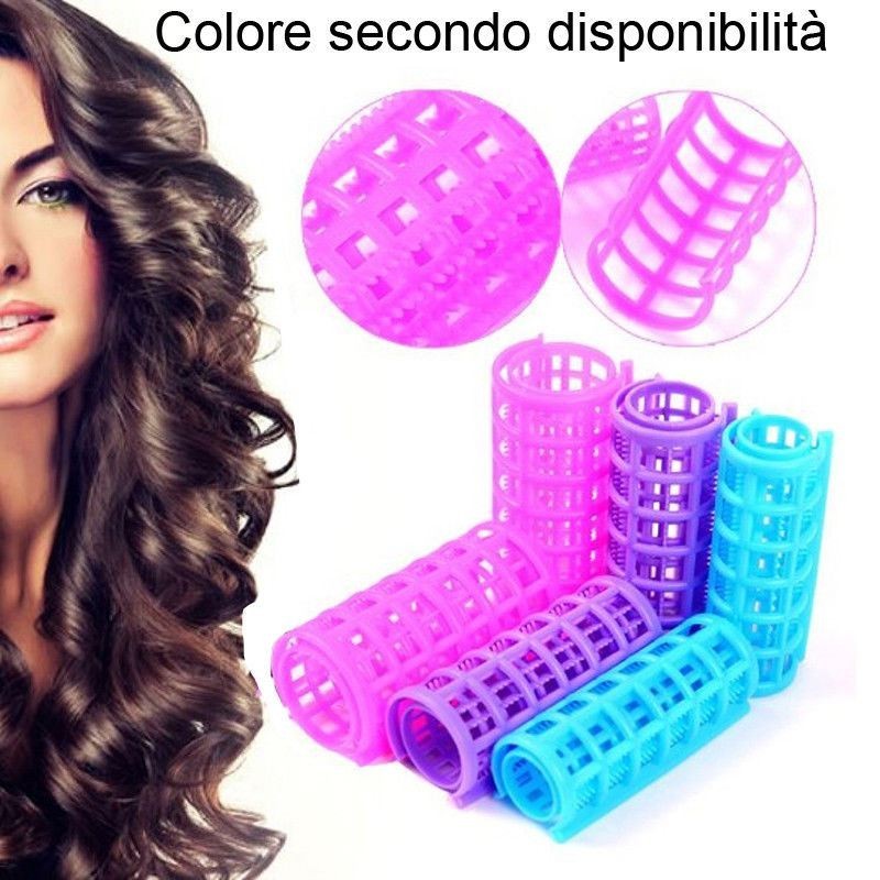 Bigodini in plastica ad incastro capelli boccoli donna arricciare parrucchiere acconciatura