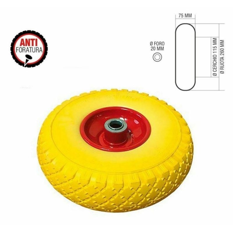 DOBO Ruota gomma antiforo ruote piene carrello portapacchi trasloco...