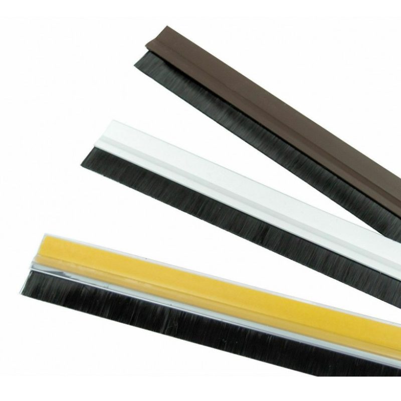 DOBO Paraspifferi spazzola in PVC sottoporta adesivo rigido 91,5 cm...
