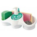 Dispenser da bagno cucina organizer erogatore sapone porta spugna panni