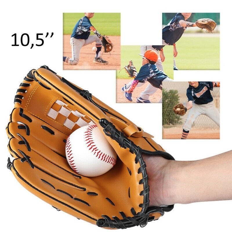 Guantone Baseball 10,5 pollici softball sport lanci guanto allenamento Marrone