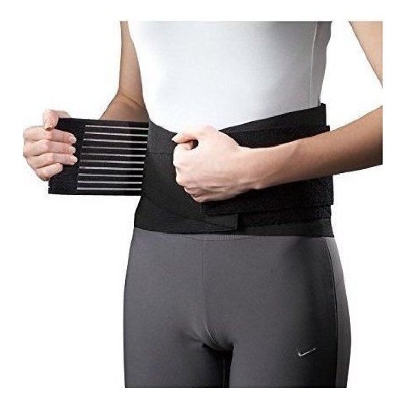 Fascia Lombare tutore elastico con stecche di rinforzo semi rigide. Sostegno a corsetto regolabile